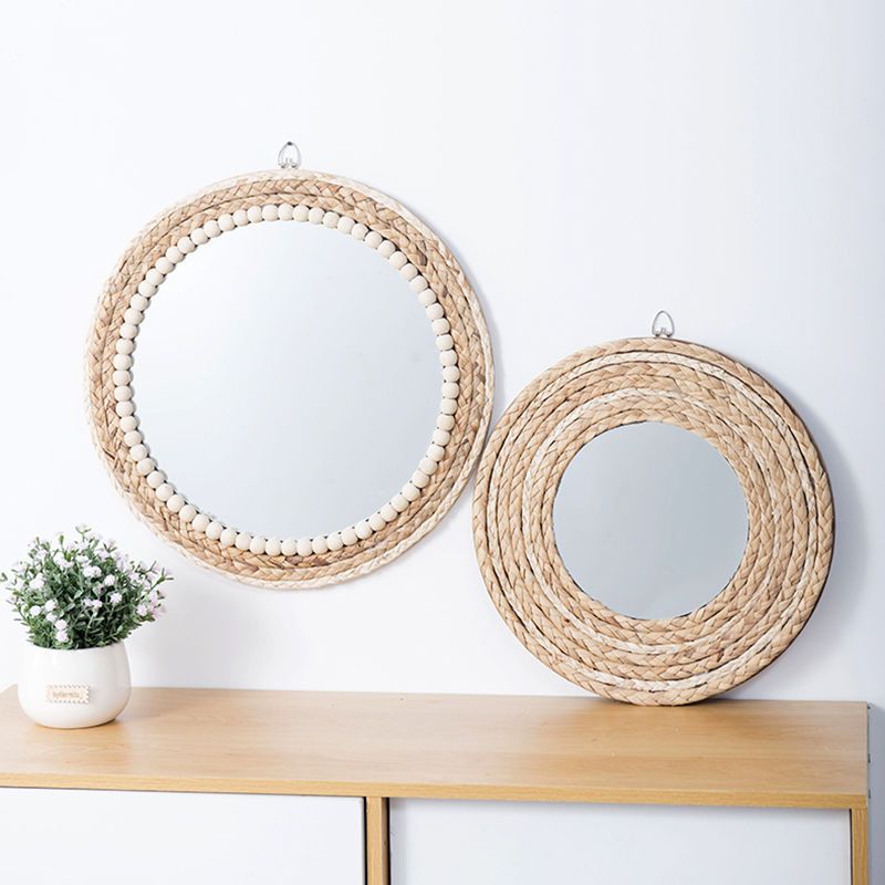 Rattan Mirror Round - Rattan Handicrafts Decorative Round Mirror Makeup