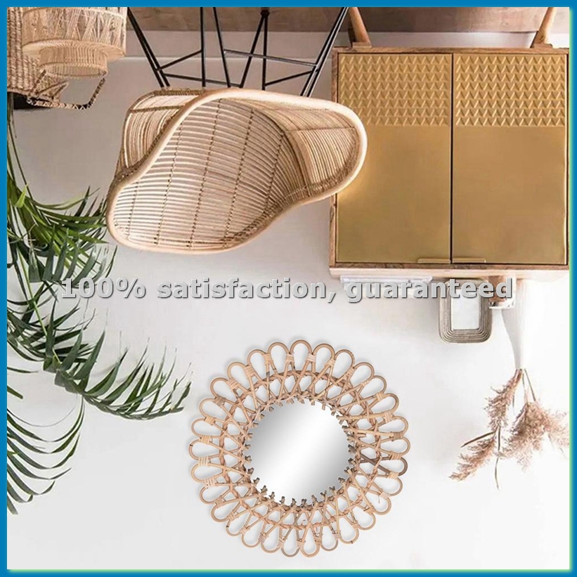 40Cm Nordic Wicker Wall-Mounte - Rattan Mirror Round review and price
