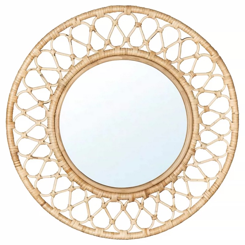 Round Rattan Wall Mirror, Natu - Rattan Mirror Round review and price