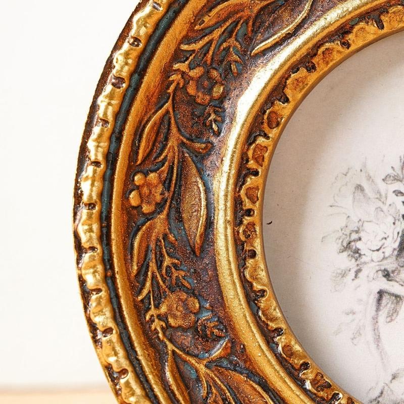 Antique Bronze Gold Round Phot - Rattan Mirror Round review and price