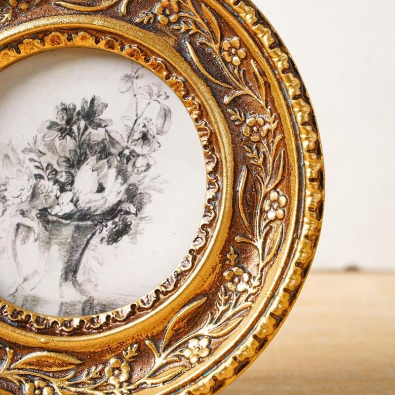 Antique Bronze Gold Round Phot - Rattan Mirror Round review and price