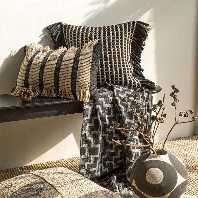 Premium Thick Woven Cushion Co - Textured Throw Natural review and price
