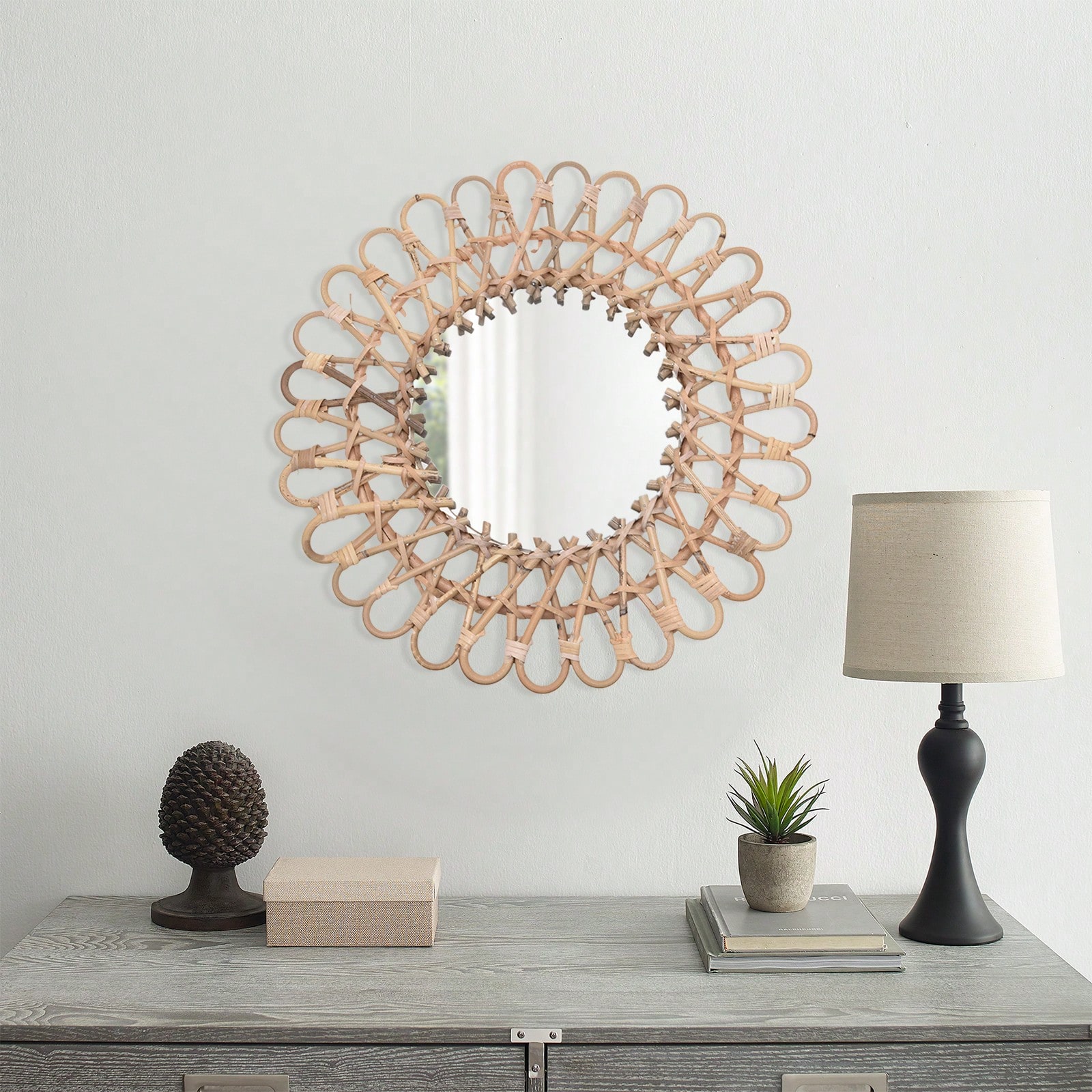 Round Rattan Mirror, Round Dec - Rattan Mirror Round review and price
