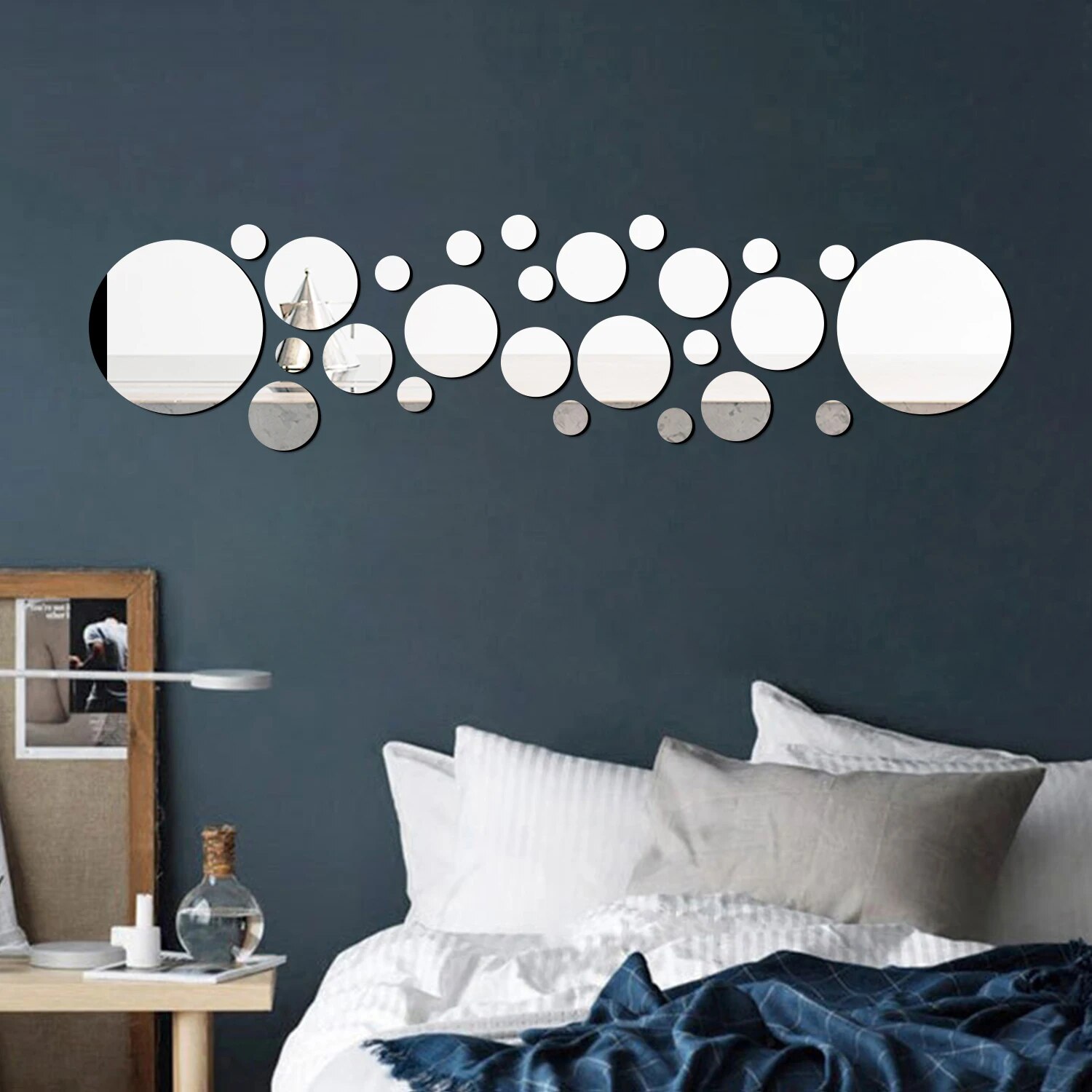 26PCS Geometric Circular Cryst - Rattan Mirror Round review and price