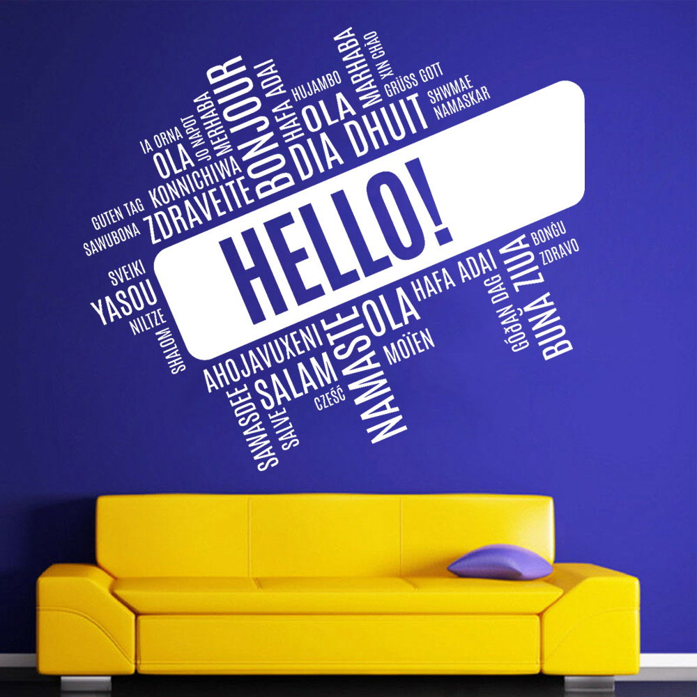 Hello Foreign Language Wall De - Interior Design Language review and price