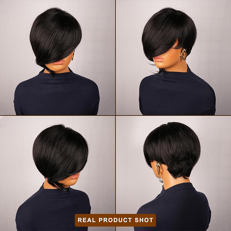 Short Pixie Cut Wig With Bangs - Textured Throw Natural review and price