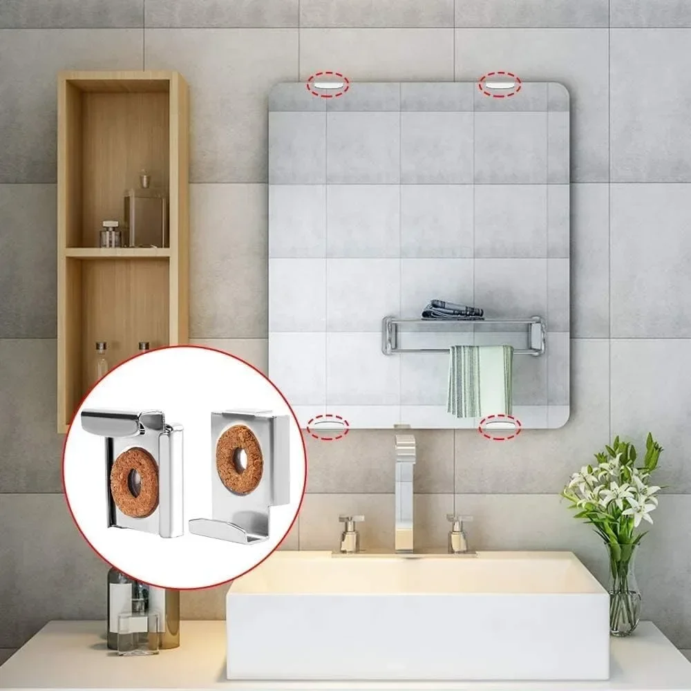 For 4pcs Chrome Mirror Wall Ha - Rattan Mirror Round review and price
