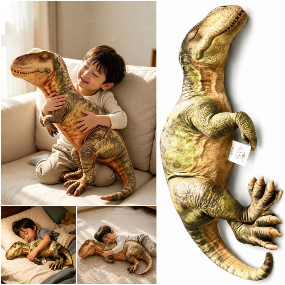 3D Design Dinosaur Pillow Life - Textured Throw Natural review and price